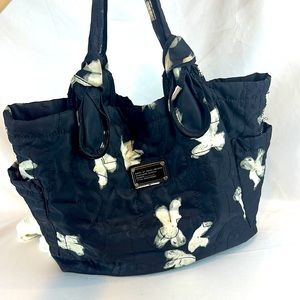 Marc by Marc Jacobs work tote - Black with white floral pattern outside